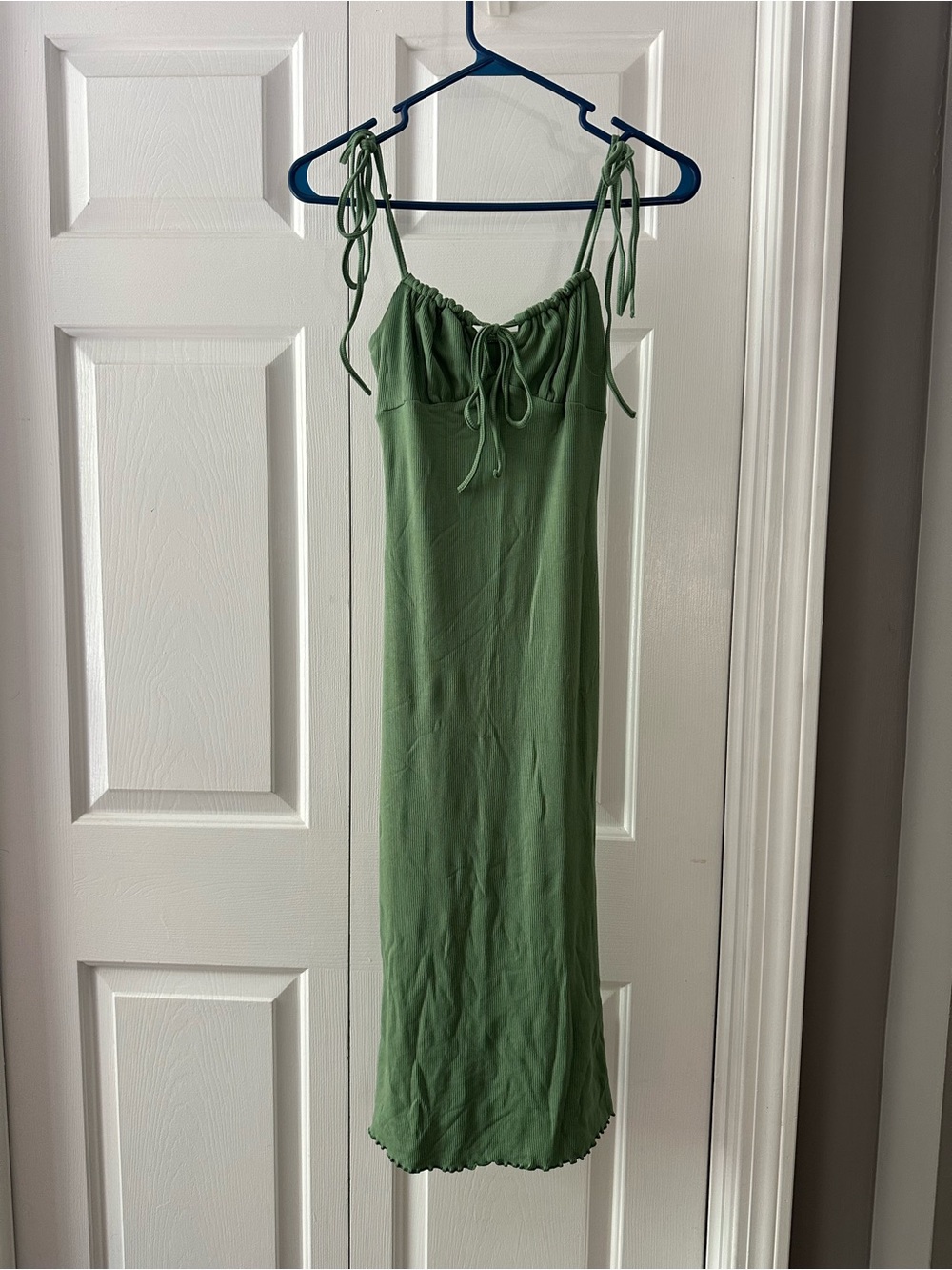 Green Tie-Strap Midi Dress